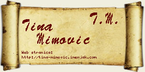 Tina Mimović vizit kartica